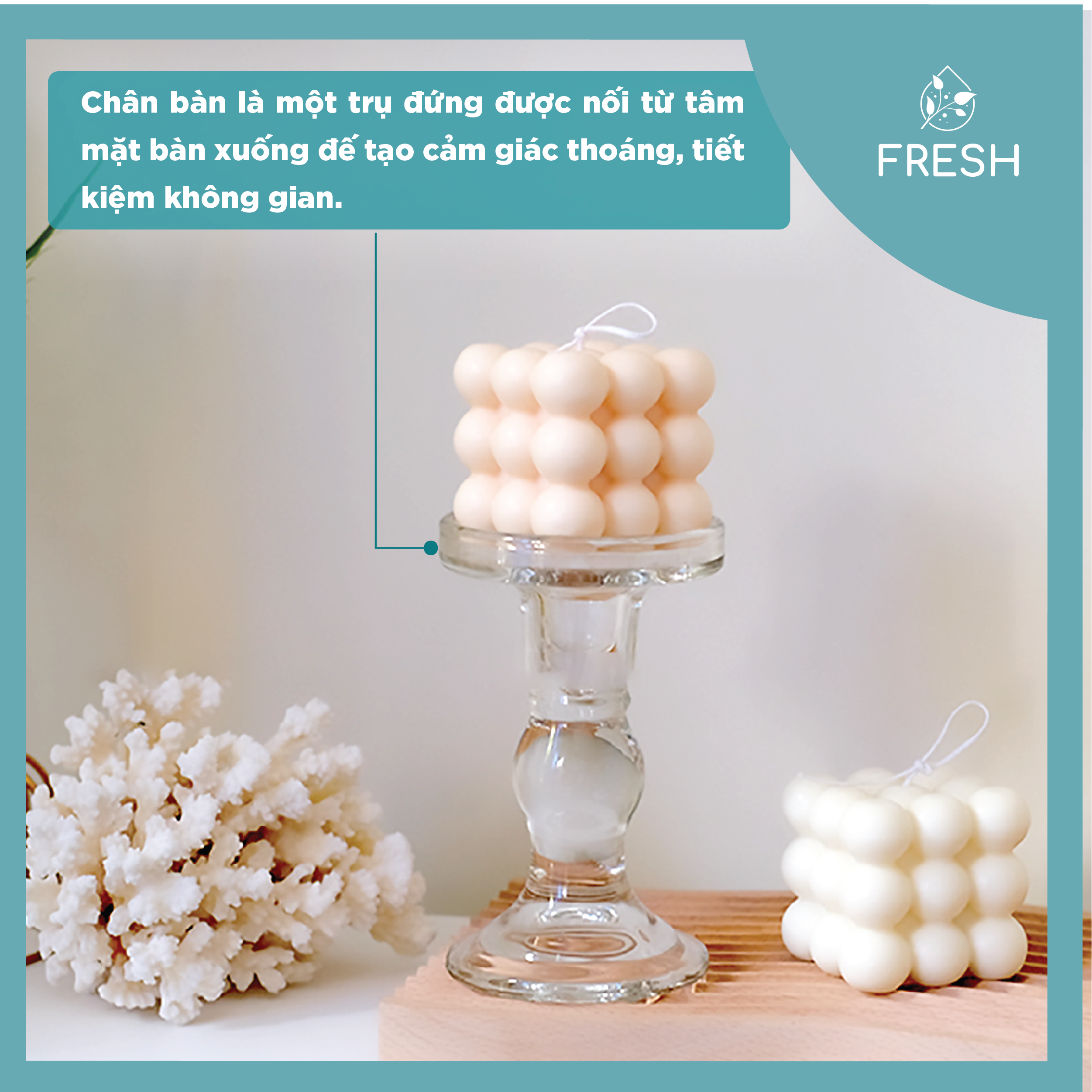 Nến Thơm Handmade Scented Candle Hình Khối Bong Bóng Siêu Dễ Thương - FRESH