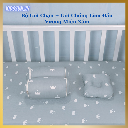 Bộ Gối Lõm, Gối Chặn chống bẹp đầu, méo đầu, móp đầu, con ngủ ngon giấc cho em bé và trẻ sơ sinh