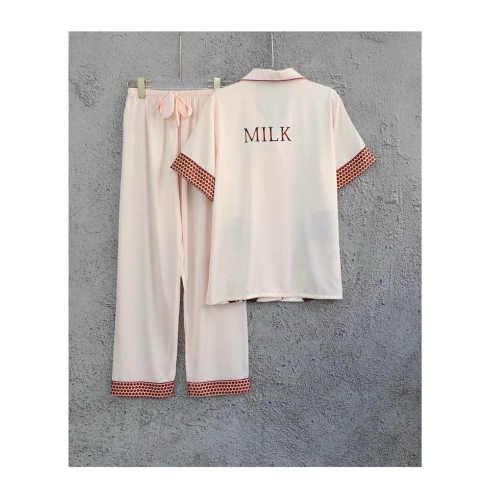 Pijama Lụa Cao Cấp Họa Tiết Cô Bé