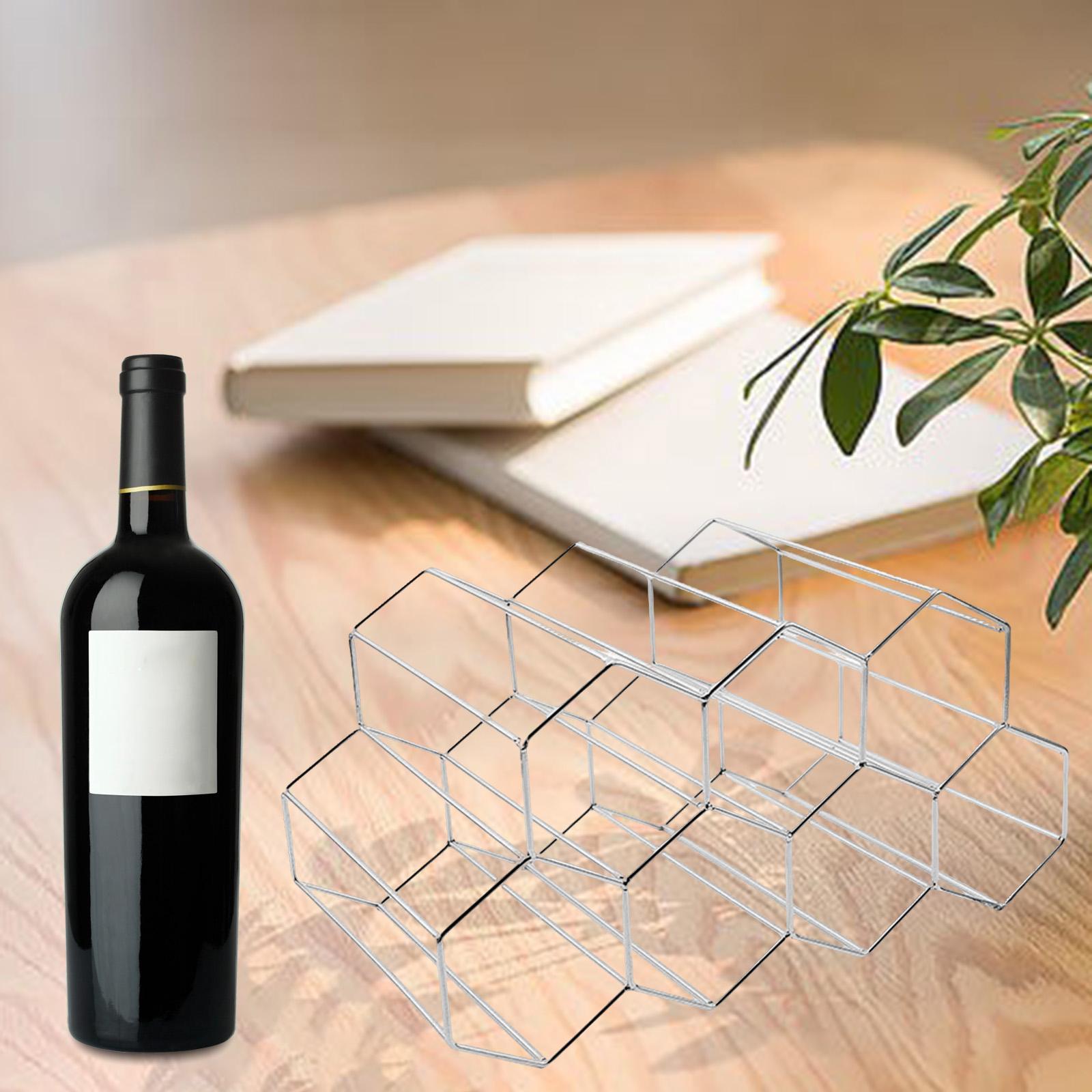 Tabletop Wine Rack Wine Holder for Home Decor White+Rose Gold