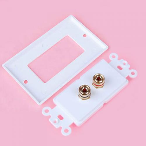 Universal Speaker Cable Wall Plate 2 Banana Plug for Home Audio Video System