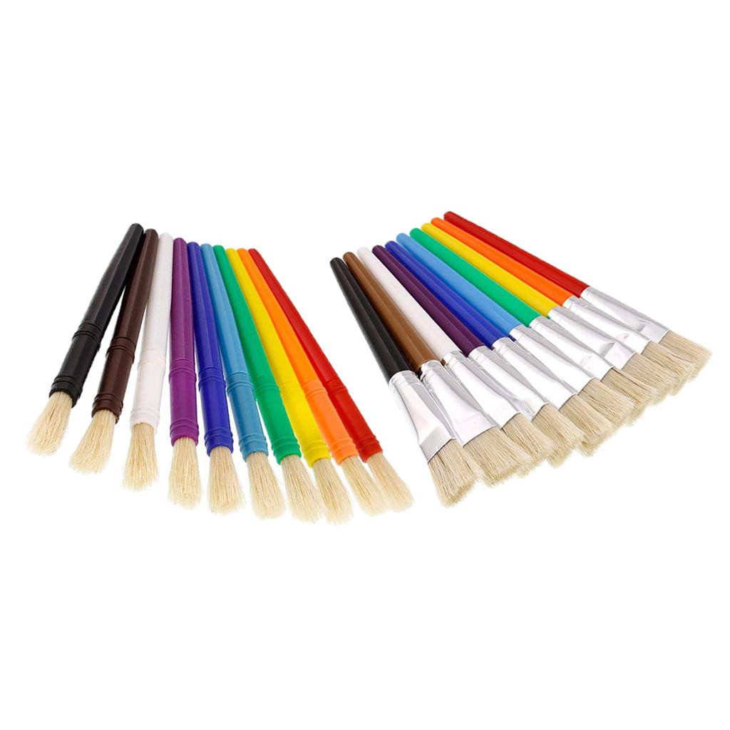 10/20Pcs Kids Artist Paint Brushes for Watercolor Oil Acrylic Painting Arts Tool
