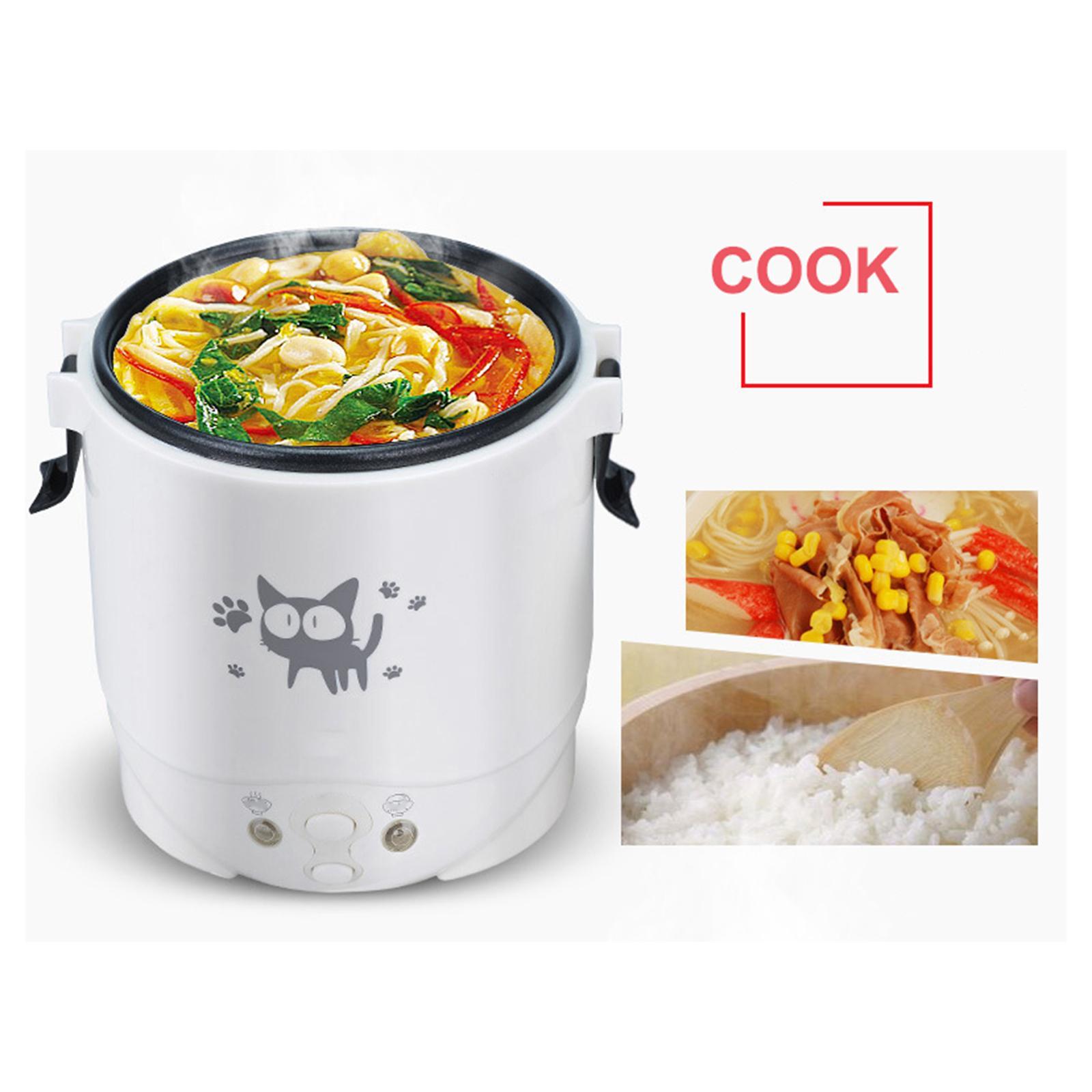 Small 1L Electric Rice Cooker Porridge Multifunction for Travel Car