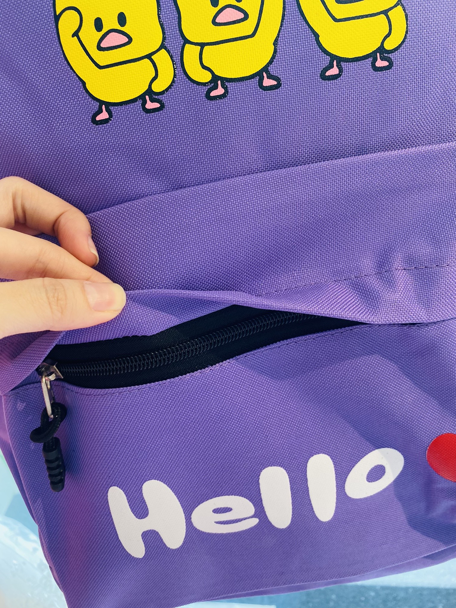 Balo Teen vải bố hình 3 chú vịt con siêu cưng -