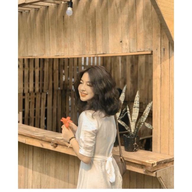 ĐẦM NỮ VINTAGE BUỘC NƠ SAU LƯNG