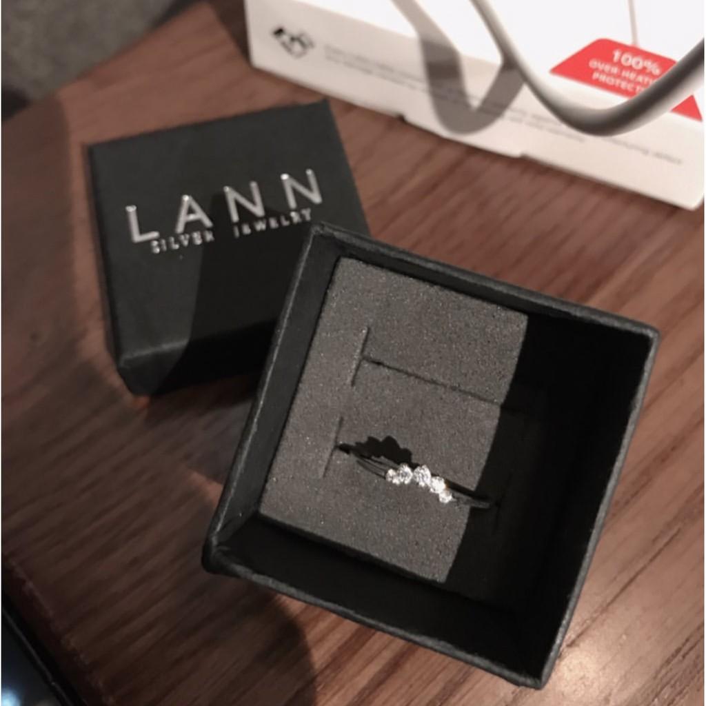 Khuyên 4 đá hạt thóc nối dây xích S925 LANN