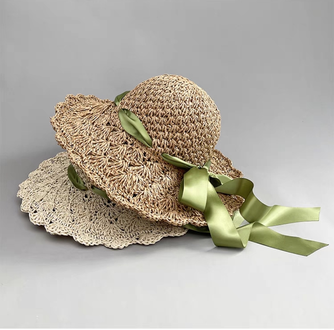 Mũ nón rộng vành đi biển du lịch dã ngoại chống nắng chất liệu cói thời trang Hàn Quốc dona25012102