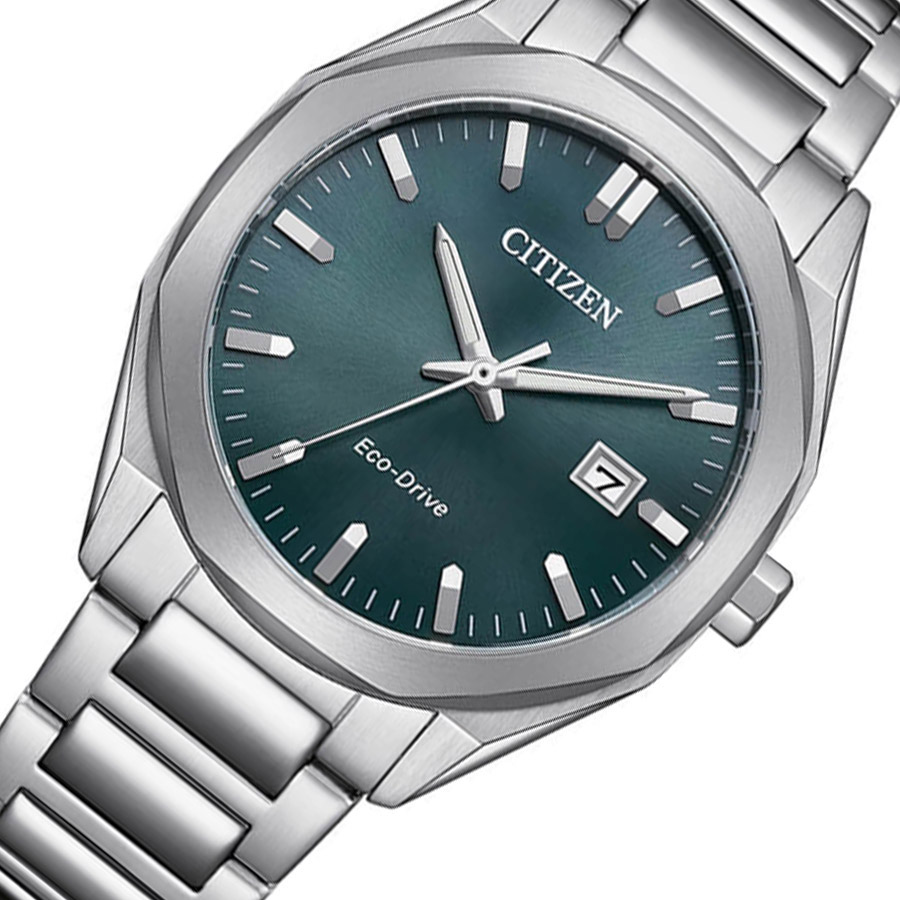 Đồng Hồ Citizen Nam Eco-Drive Dây Thép Không Gỉ BM7620-83X - Mặt Xanh (38mm)