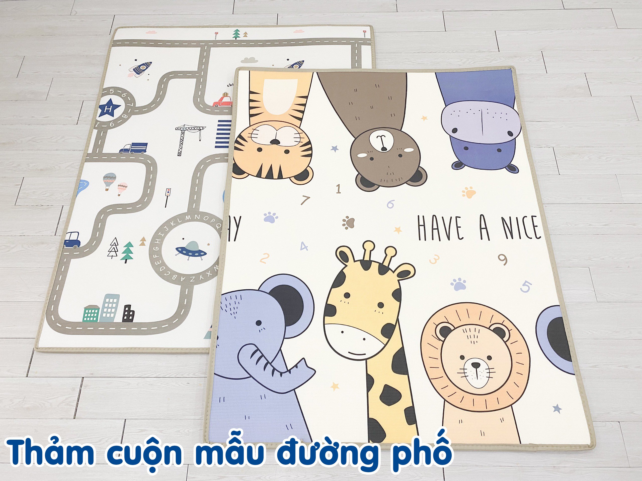 Thảm Chơi cho bé Umoo xốp XPE, Dày, Cuộn Tròn, Không Mùi, Không Thấm Nước