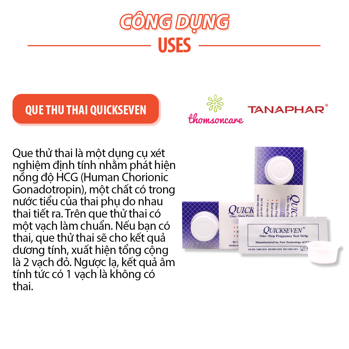 Hộp 24 que thử thai Quickseven - Test nhanh, chính xác - Giao hàng kín đáo, luôn che tên 