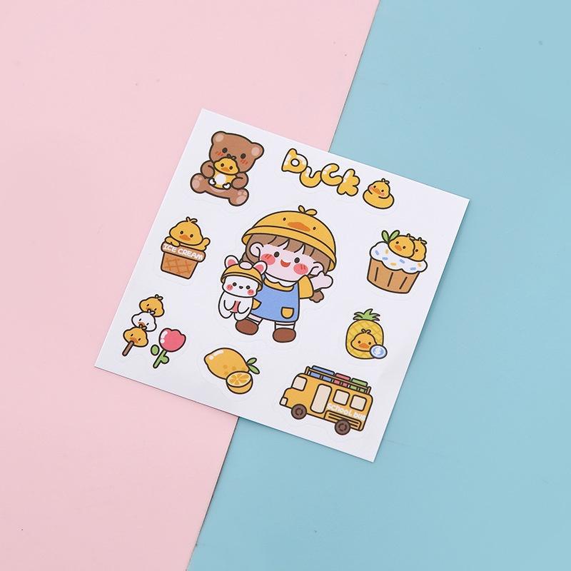 Sticker cute trang trí sổ tay mohamm điện thoại cô gái dễ thương