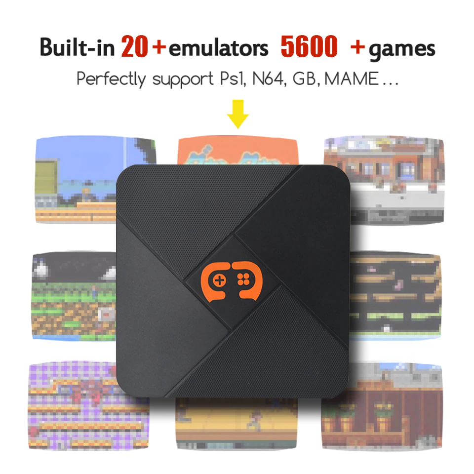 Máy chơi game điện tử gamer 4 nút hdmi - Máy trò chơi điện tử 4K HDR android TV chạy game 8bit - 64 bit - Hỗ trợ 4 tay cầm - Hỗ trợ kết nối LAN - 20 ngôn ngữ khác nhau Hệ thống Android 7.1, hỗ trợ KODI, hỗ trợ kết nối màn hình