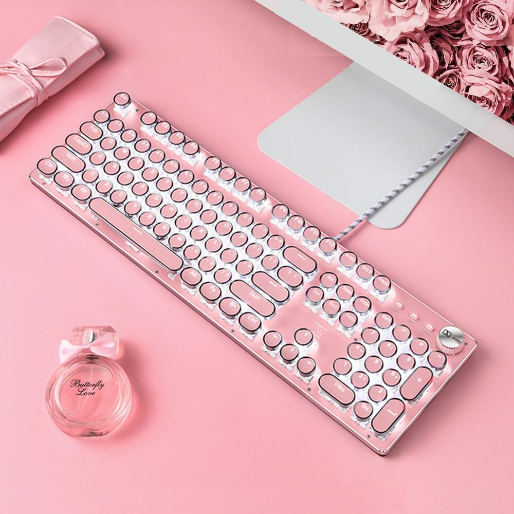Thiết Kế Đặc Biệt Dành Cho Phụ Nữ Nữ Chuyên Nghiệp Cạnh Tranh Chuột Và Bàn Phím Bộ Xanh Trục Cơ Màu Hồng Dễ Thương Phù Hợp Với