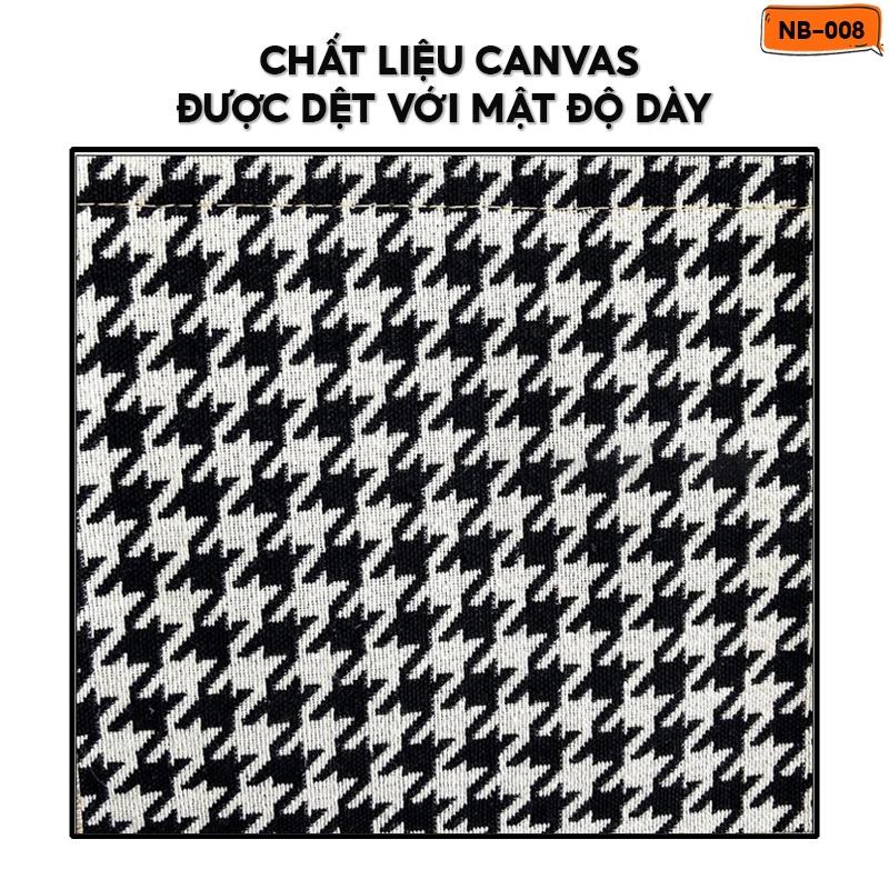 Túi Cói Đi Biển Có Quai Xách Phong Cách Vương Giả Nữ Tính Hoạ Tiết Caro Nhiều Màu Size 21x21cm NB-008