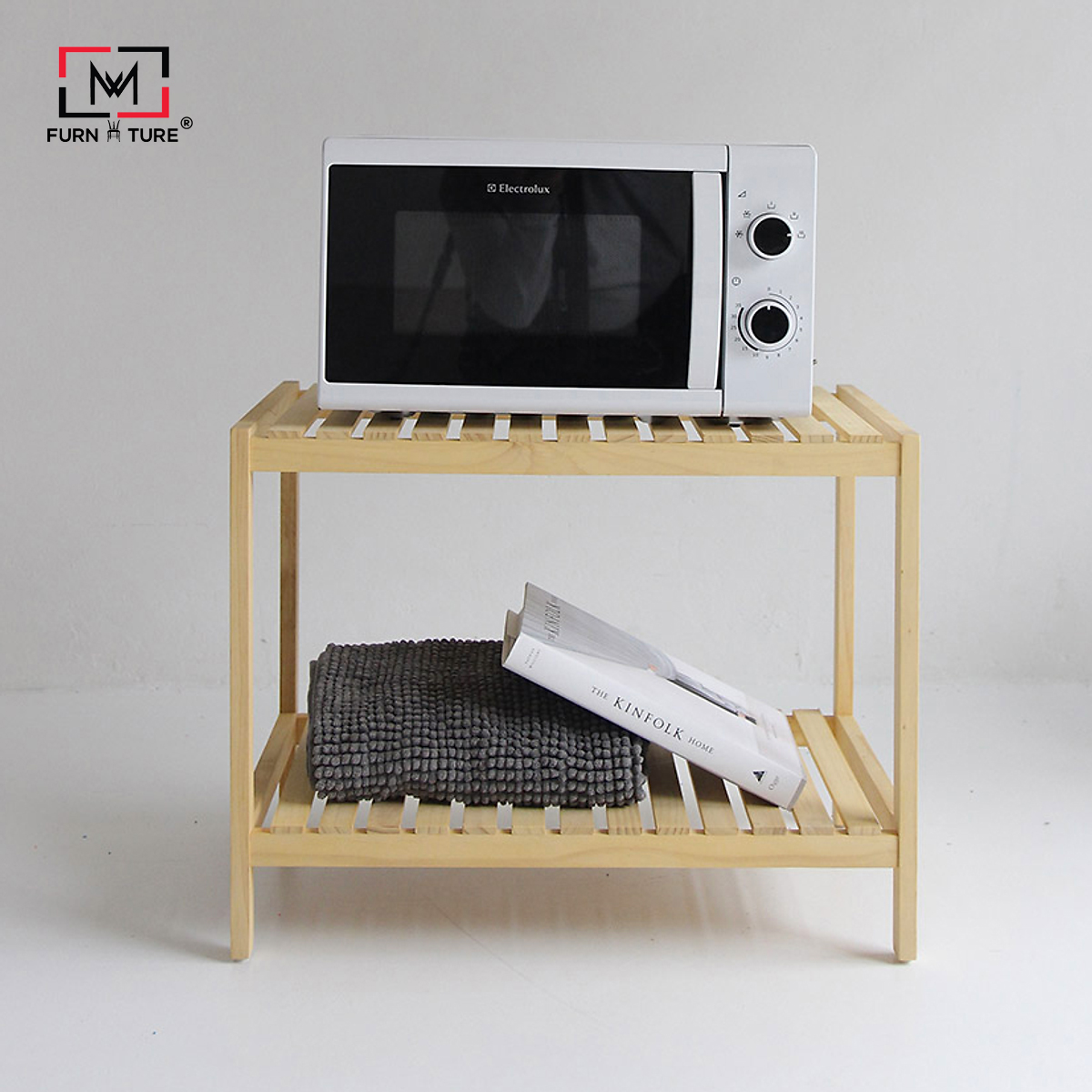KỆ ĐỂ LÒ VI SÓNG 2 TẦNG HÀN QUỐC MÀU GỖ TỰ NHIÊN - OVEN RACK 2F NATURAL