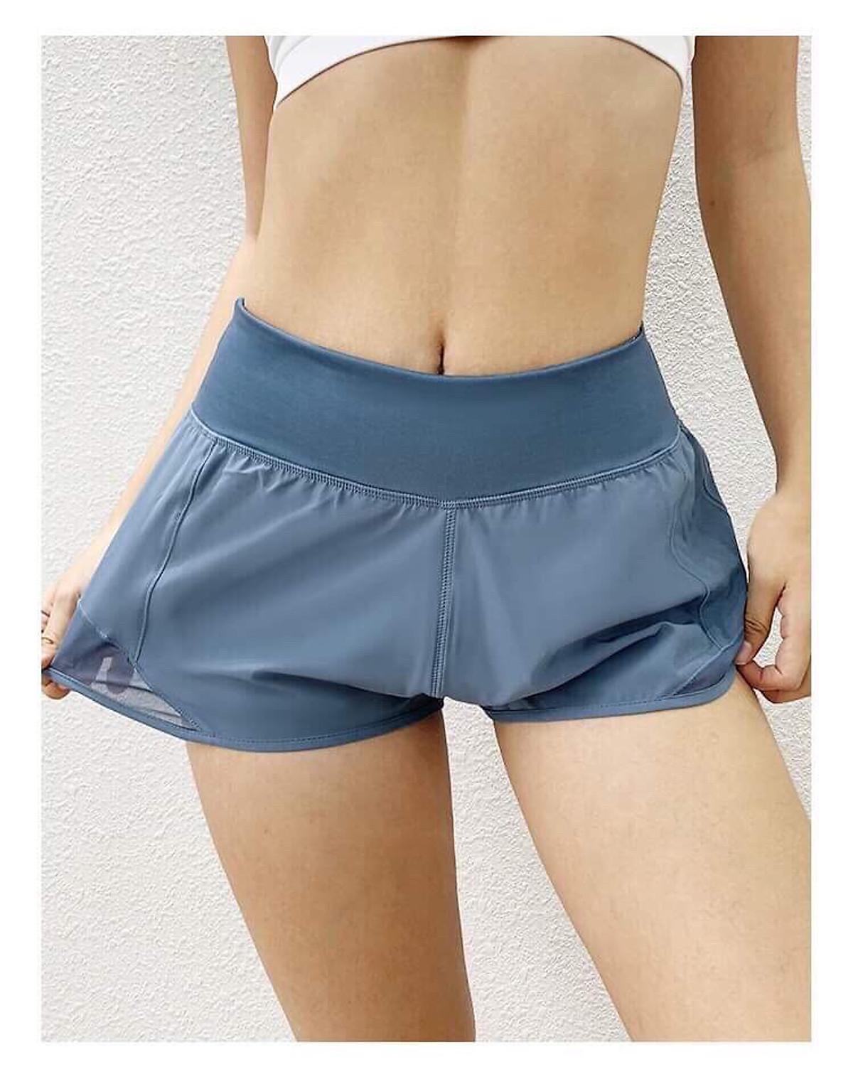 Quần Đùi Short Khoá Kéo Sau Lưng 2 Lớp Xanh Ngọc Phối Lưới