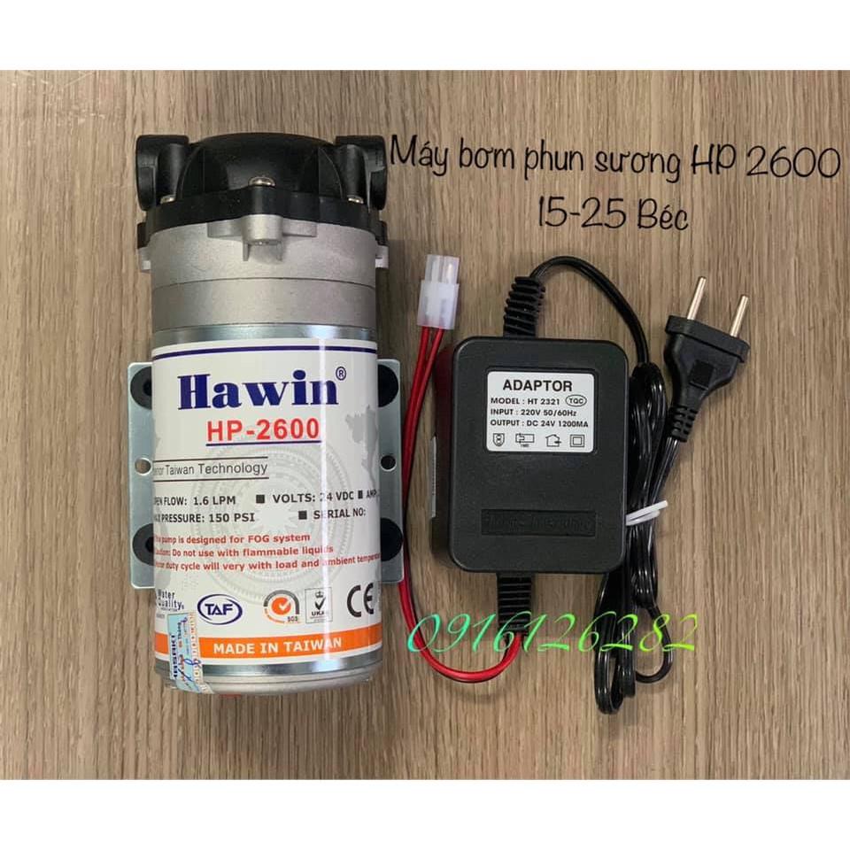 Máy bơm nước mini 24V dùng bơm phun sương áp lực kèm nguồn Adaptor 24V