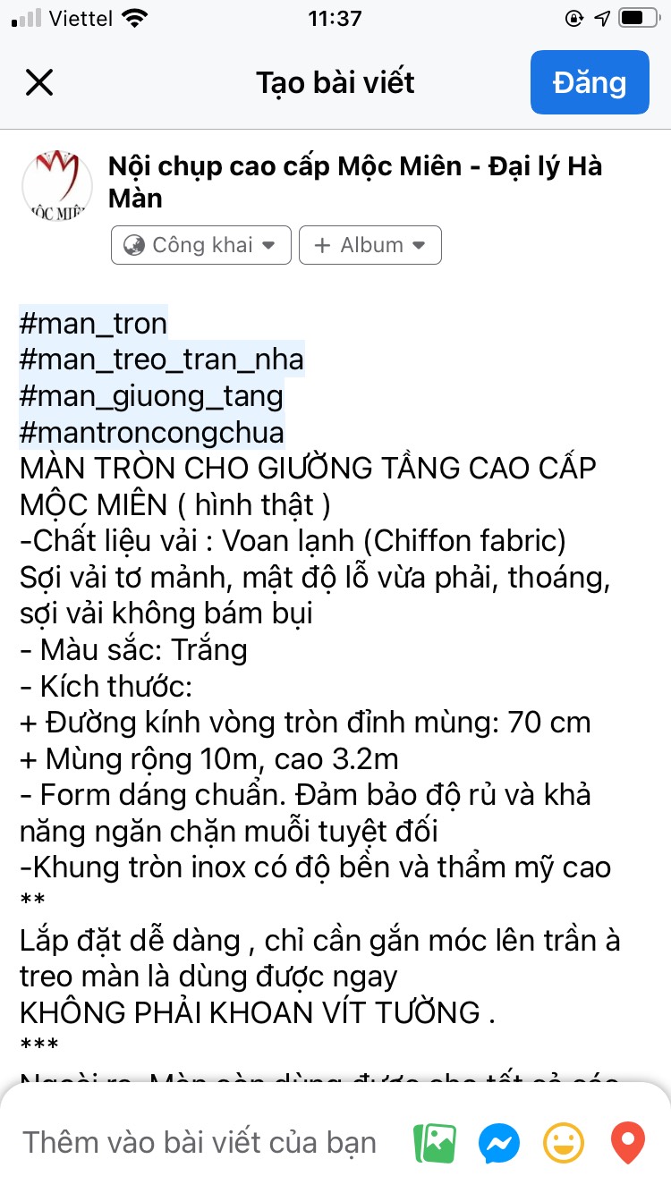 Màn Tròn Công Chúa - Cao Cấp Mộc Miên ( Hình thật )