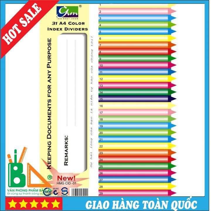 Tập 31 Tờ Chia File Giấy, Bìa Chia File Giấy 31 Có Đánh Số