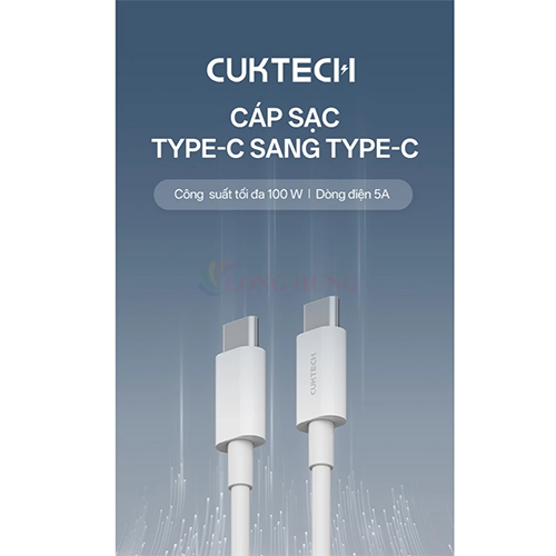 Cáp USB Type-C to Type-C Cuktech 1m 100W KLC-5499 - Hàng chính hãng