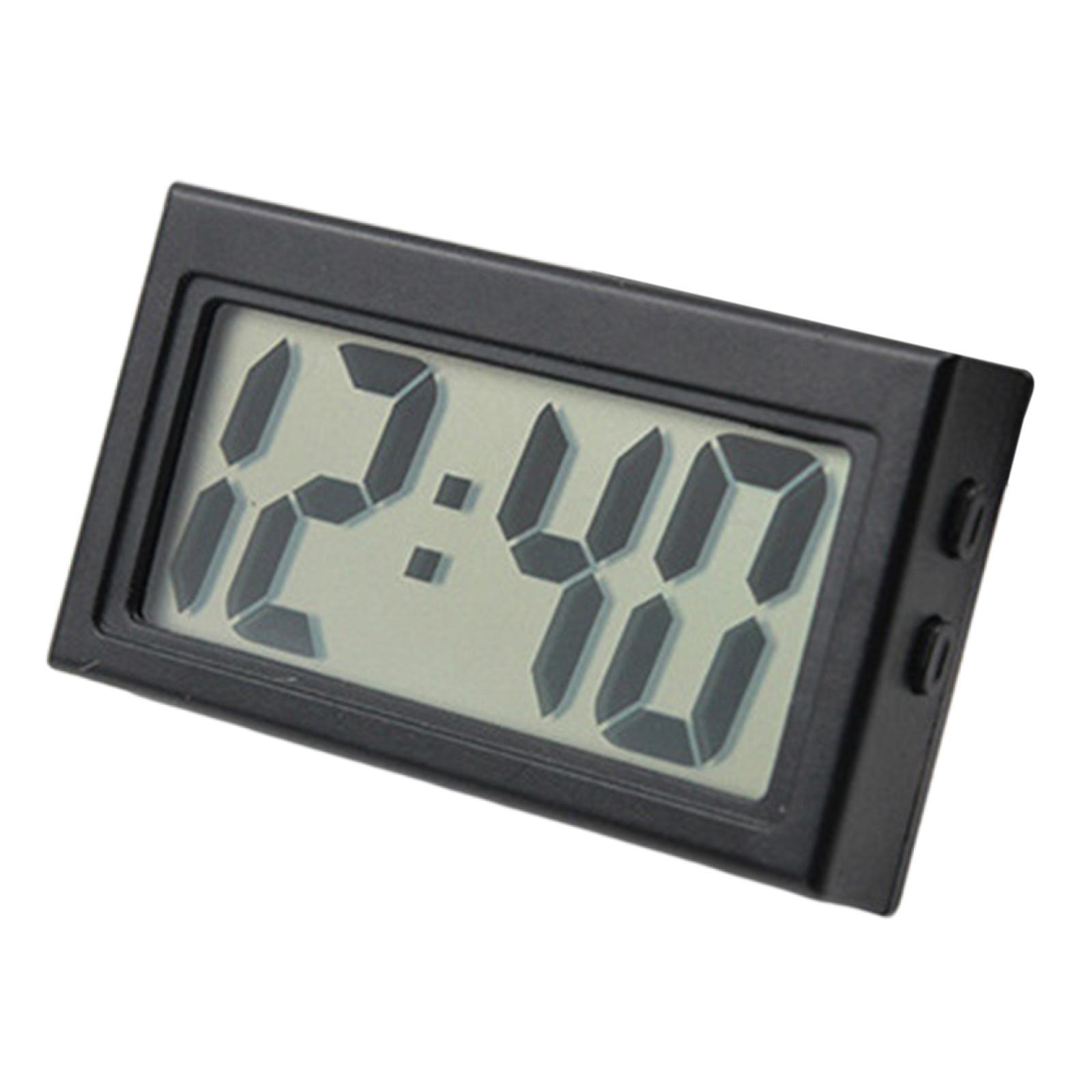 3-8pack Mini Car Clock Self-Adhesive Bracket Vehicle Electronic Digital Clock