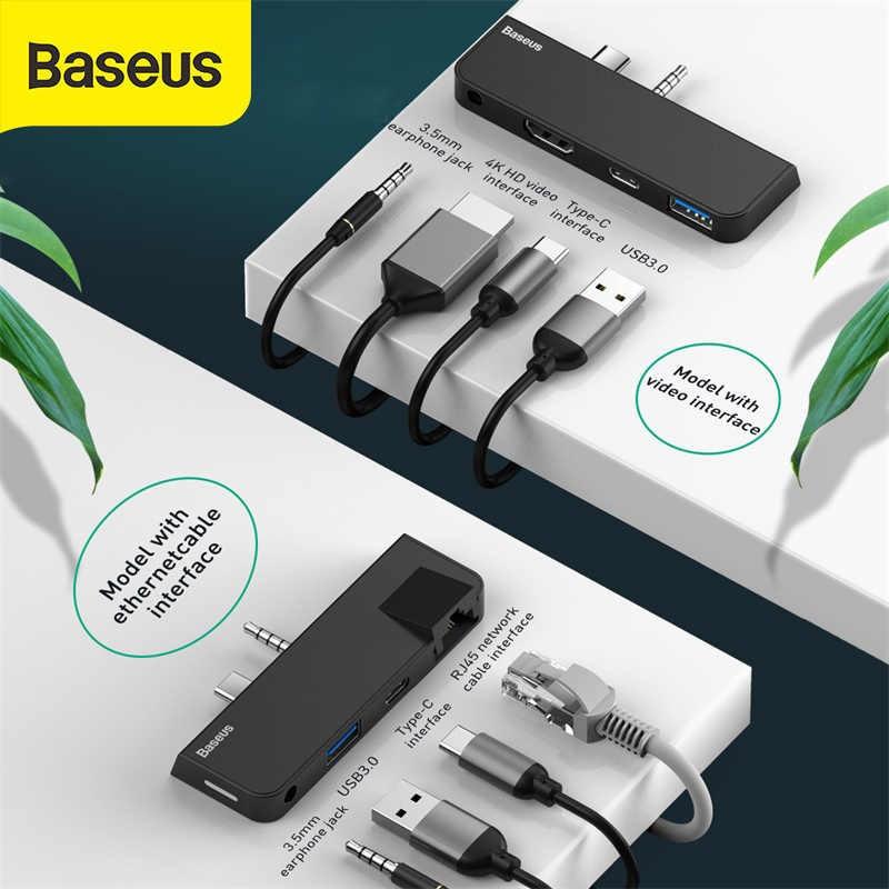 Bộ Hub Chia Cổng Baseus RJ45/HDMI 3 Trong 1 Cho Surface Go/Surface Pro -Hàng Chính Hãng