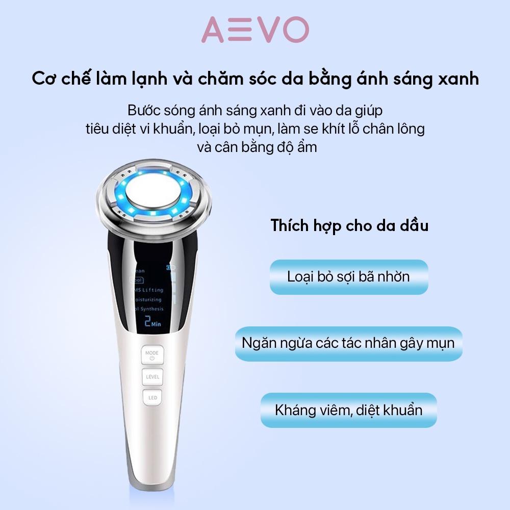 Máy chăm sóc da AEVO Hot &amp; Cold 7 in 1 giúp chống lão hóa, mụn đầu đen, se khít lỗ chân lông, nâng cơ khoá ẩm