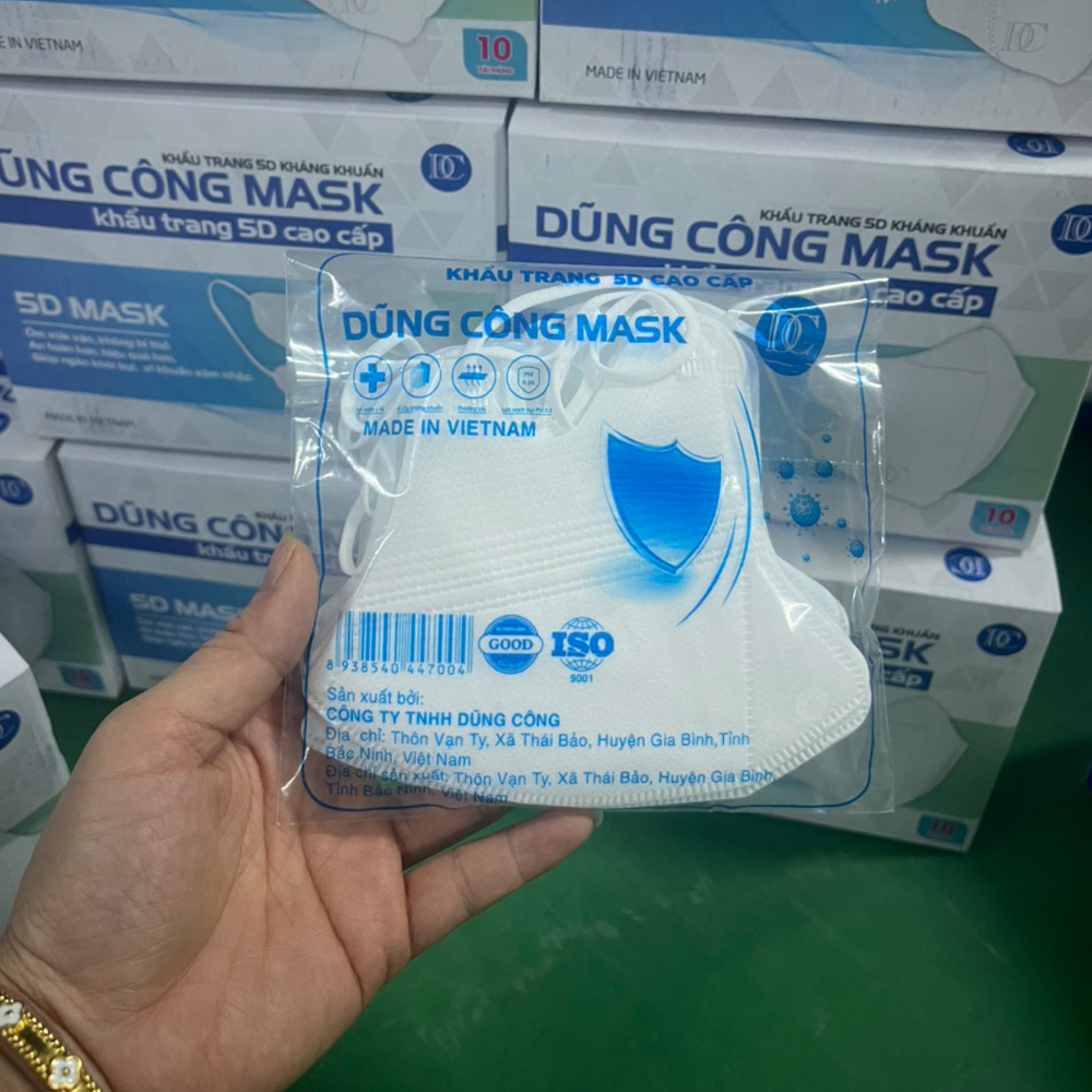 Thùng 100 khẩu trang 5D tiêu chuẩn y tế 3 lớp DC MASK