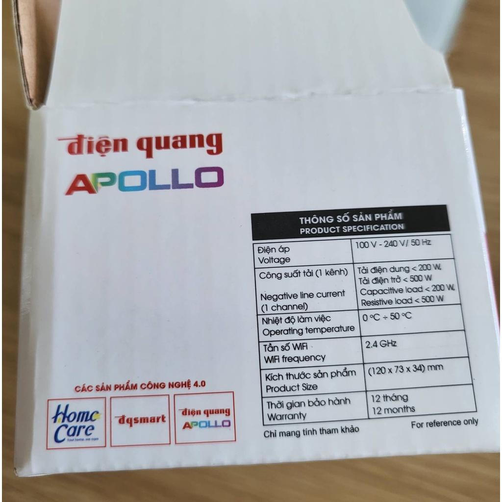 Công Tắc Cảm Ứng Apollo Điện Quang ĐQ SW1.1 R 03 01 WiFi - Màu trắng, 3 nút 3 kênh điều khiển ON/OFF