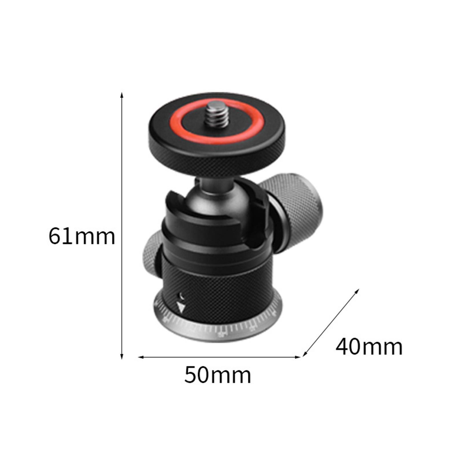 Mini Ball Head with 1/4" Screw 360° Pan Adapter for Monopod Light Stand DSLR