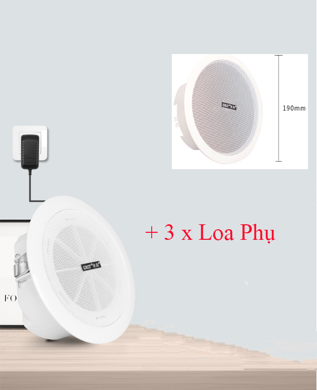 Bộ 4 loa không dây bluetooth âm trần âm thanh nổi SAST cao cấp 20W  - lắp đặt trong nhà lẫn ngoài trời