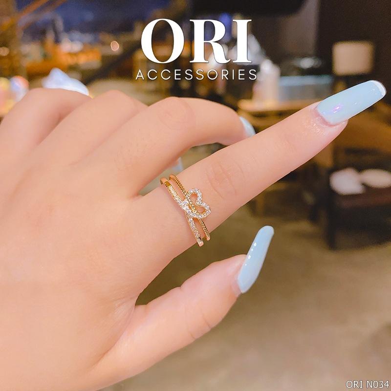 Nhẫn Nữ Freesize trái tim Lovely Heart tinh tế thời trang ORI ACCESSORIES N034