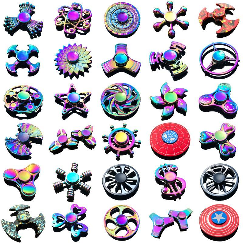 (20 mẫu) Con Quay Spinner Kim Loại 7 Màu Rainbow Quay Spinner Gradient kim loại tùy chọn mẫu