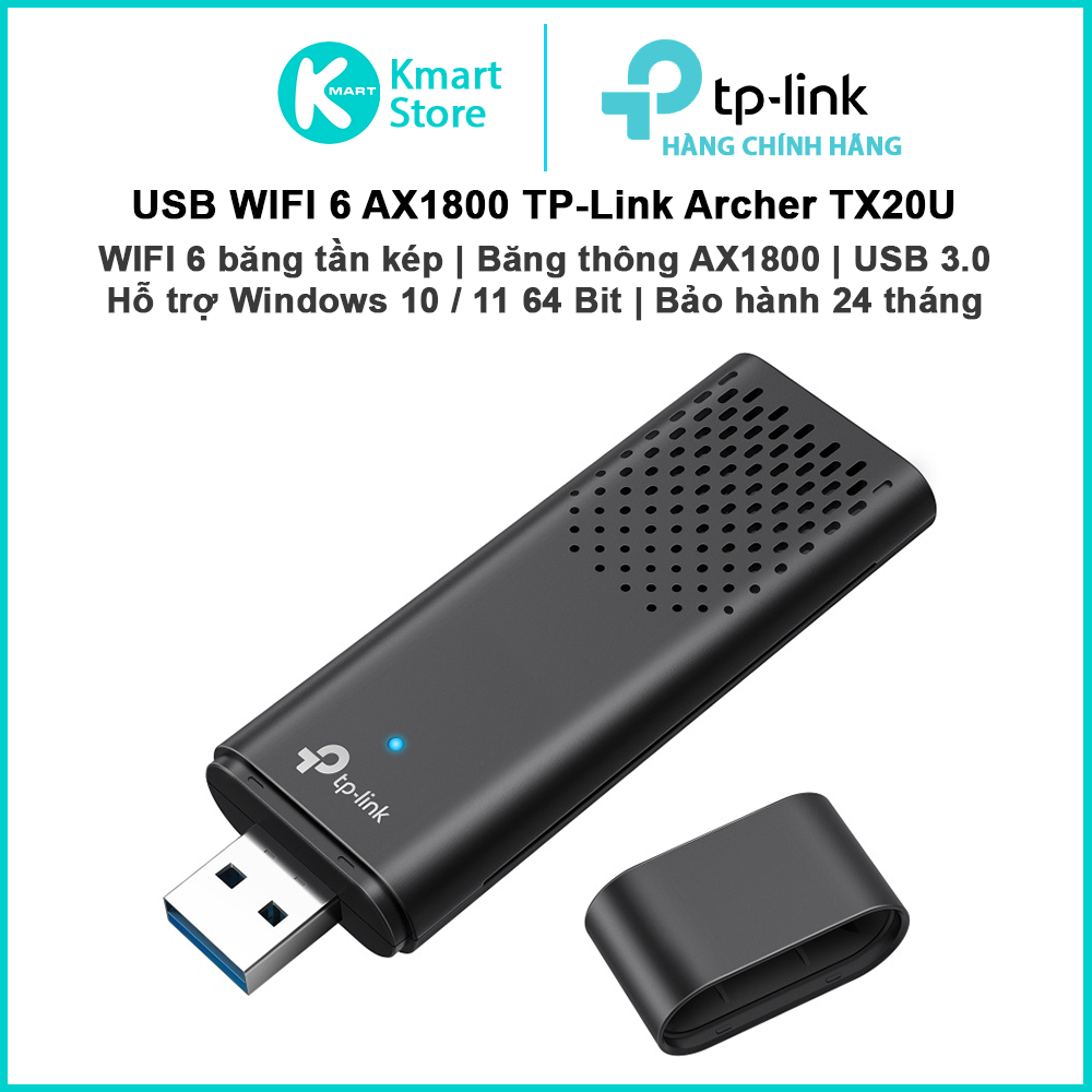 USB WIFI 6 AX1800 TP-Link Archer TX20U | Băng thông AX1800 băng tần kép | Kết nối USB 3.0 | Dễ cài đặt | Bảo hành 2 năm | Hàng Chính Hãng