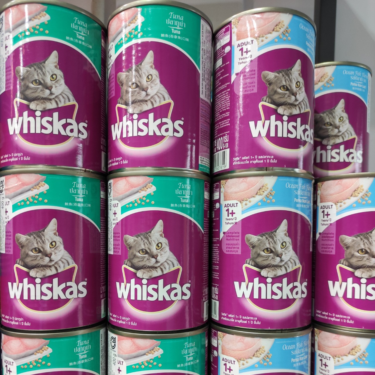 Pate Cho Mèo Vị Cá Ngừ Và Cá Biển Whiskas 400g