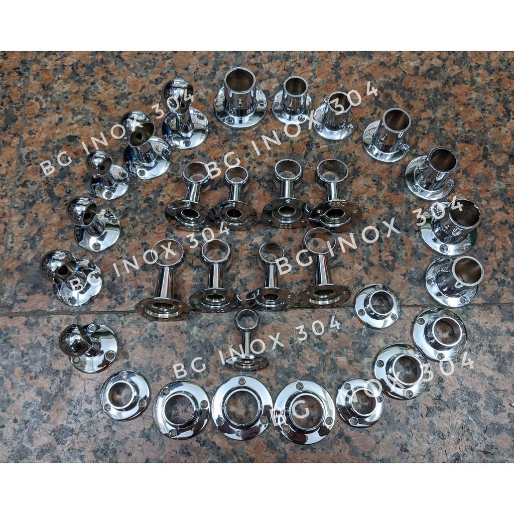 Chân đỡ ống Inox, bát đỡ ống Inox loại dày cao cấp nhất, bát đỡ thanh Inox lắp rèm