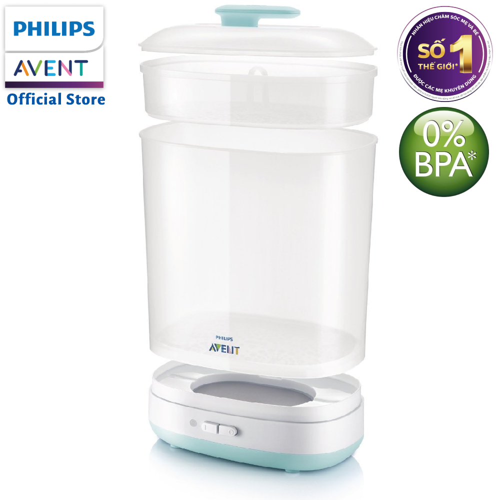 Máy tiệt trùng bình sữa núm ty 2 trong 1 Philips Avent