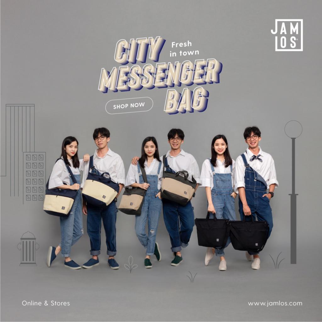 Túi đeo chéo xách tay vải canvas nhiều ngăn vừa laptop 13&quot; 15&quot; A4 - City Messenger Bag Jamlos