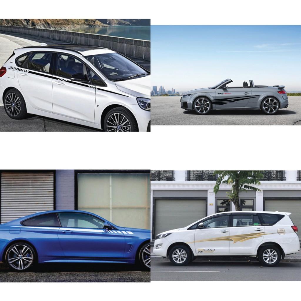 Tem xe ô tô, Decal trang trí Ô tô, tem xe Santa, xe SUV phong cách thể thao