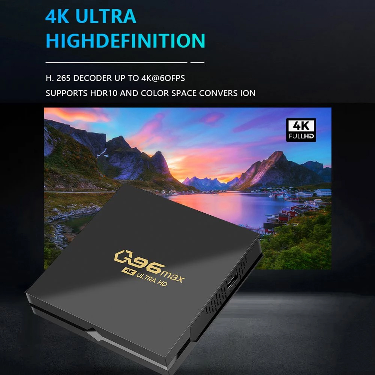 Android Tivi Box Q96 MAX 2.4G Android 11 Dual Wifi CPU S905 1GB/2GB 4GB/64GB 8GB/16GB 4K HD Hỗ Trợ Youtube - Hàng Chính Hãng