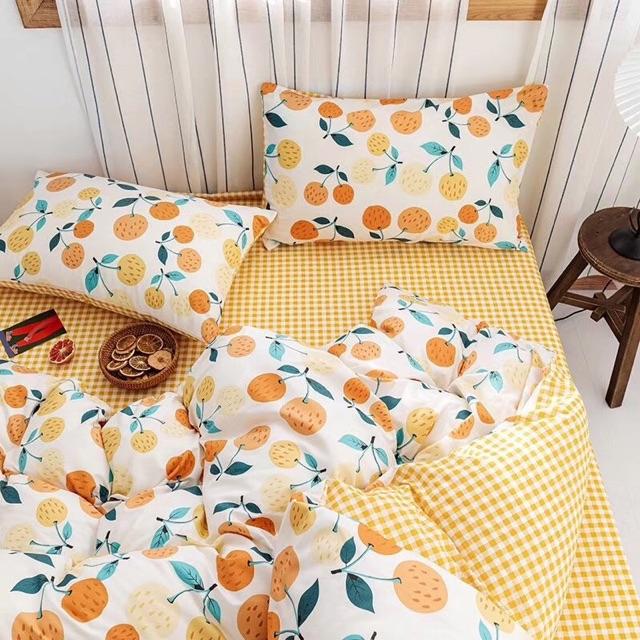 Set Cotton Simble Living Hàng Nhập Khẩu Cao Cấp 4 Món Trái Cam