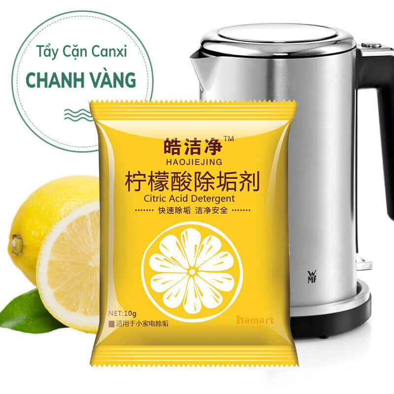 Gói Tẩy Cặn Canxi Phích Nước 10g Acid Citric Dạng Bột Tẩy Cặn Bình Đun Nước Siêu Tốc Tiện Dụng