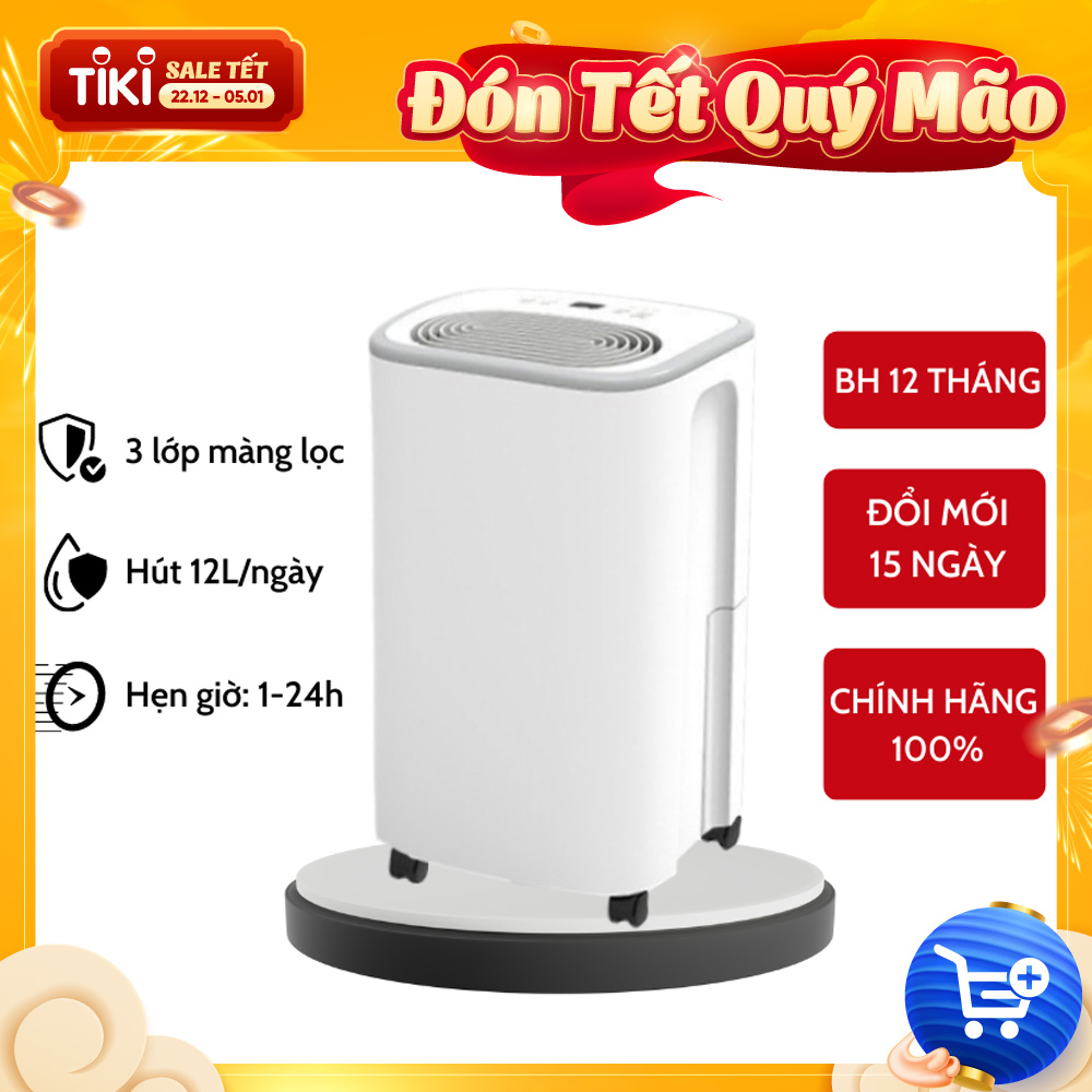 Máy Hút Ẩm Lọc Không Khí DT16C, RULAX12 Dung Tích Hút Ẩm 12L. Công Suất 200W - Hàng Chính Hãng