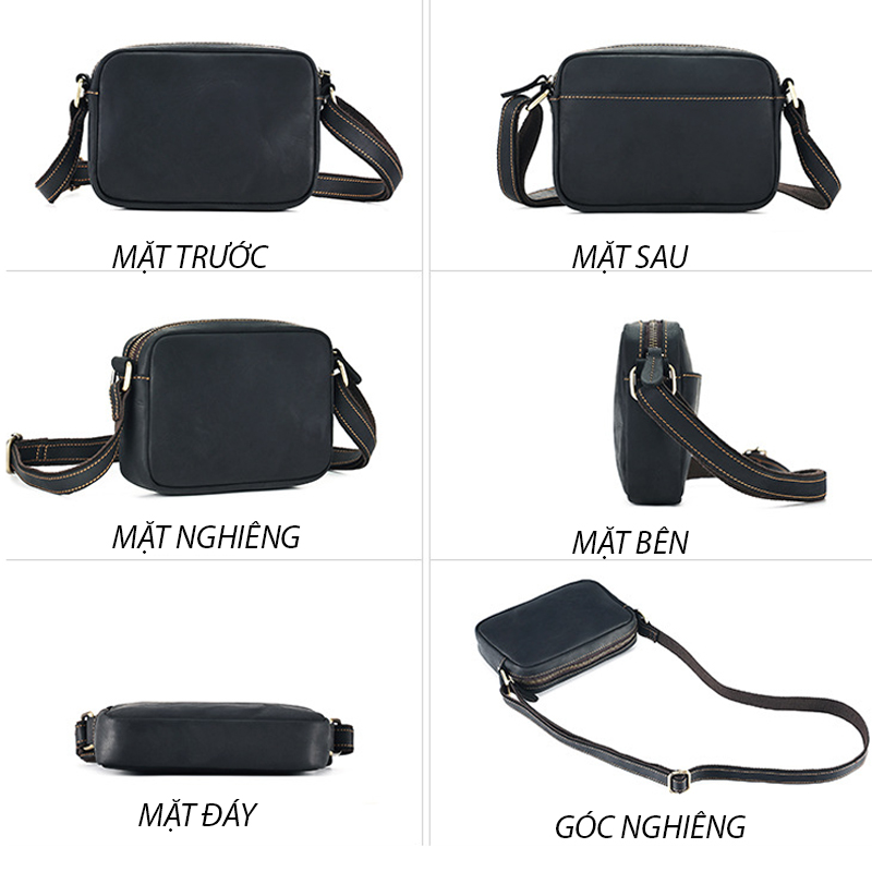 Túi đeo chéo nam DA BÒ THẬT phong cách mới - BEE GEE DCN9241