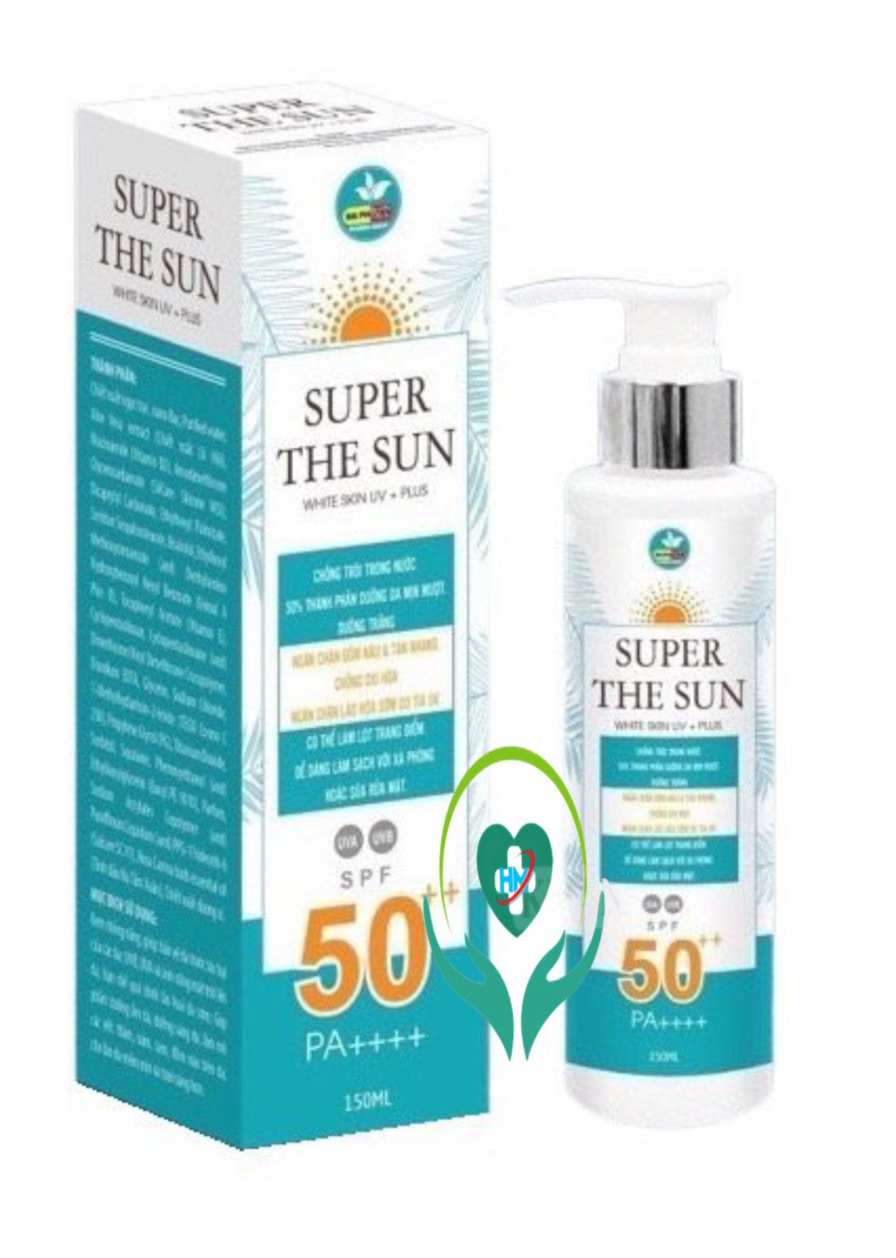 Kem chống nắng SUER THE SUN white skin UV + plus giúp chống nắng , chống trôi trong nước, dưỡng ẩm da – hộp 150ml