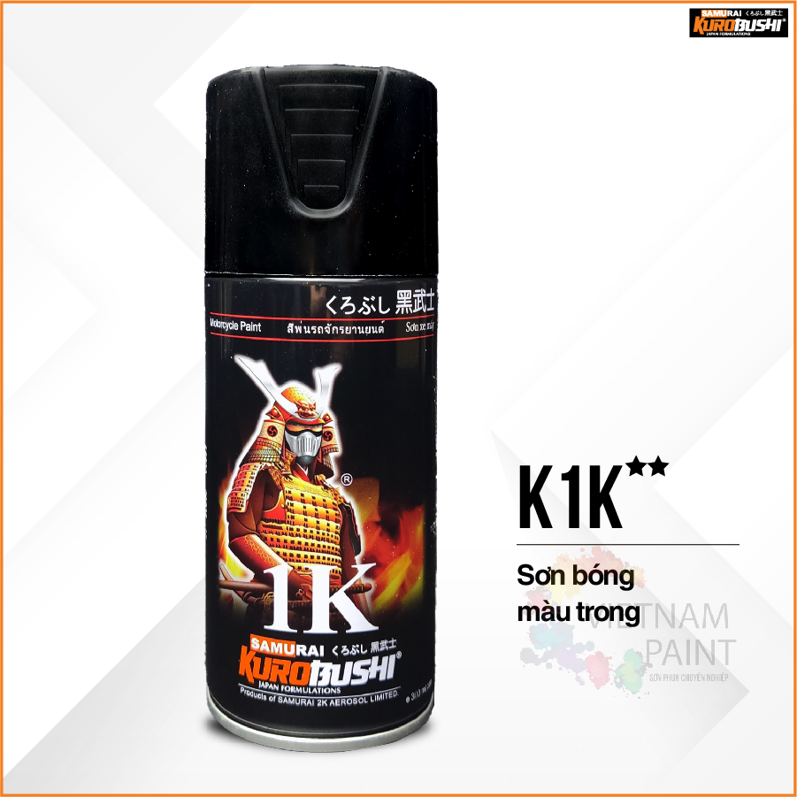 Sơn xịt Samurai Kurobushi - SƠN BÓNG K1K (300ml)