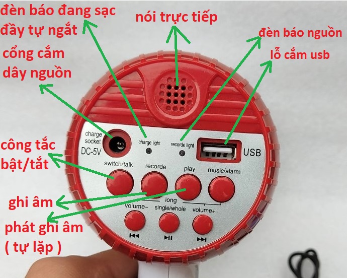 LOA PHÓNG THANH CẦM TAY CÓ GHI ÂM 35W - PIN KHỎE 10 TIẾNG - LOA PHÁT TIẾNG RAO