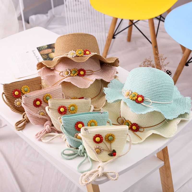 Túi cói cho bé gái chụp hình - Túi nhỏ cho bé đeo Tết, đi chơi biển - Túi mini cho bé yêu tặng kèm 01 chiếc kẹp tóc đẹp