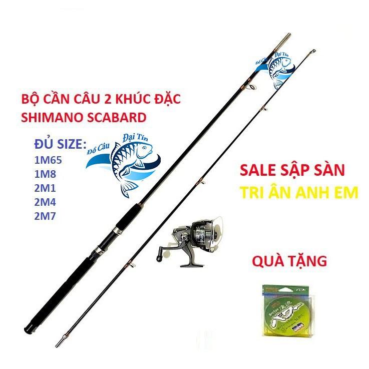 Bộ Cần 2 Khúc Đặc SHIMANO Scabard và Máy CL6000+Tặng Cước Daiwa, Cần 2 Khúc Bạo Lực