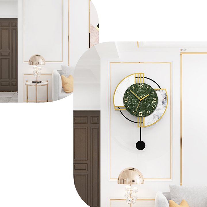 Đồng hồ treo tường quả lắc tiện ích đa năng hiện đại - Đồng hồ quả lắc DECOR trang trí phòng khách sang trọng Bền đẹp DH-105